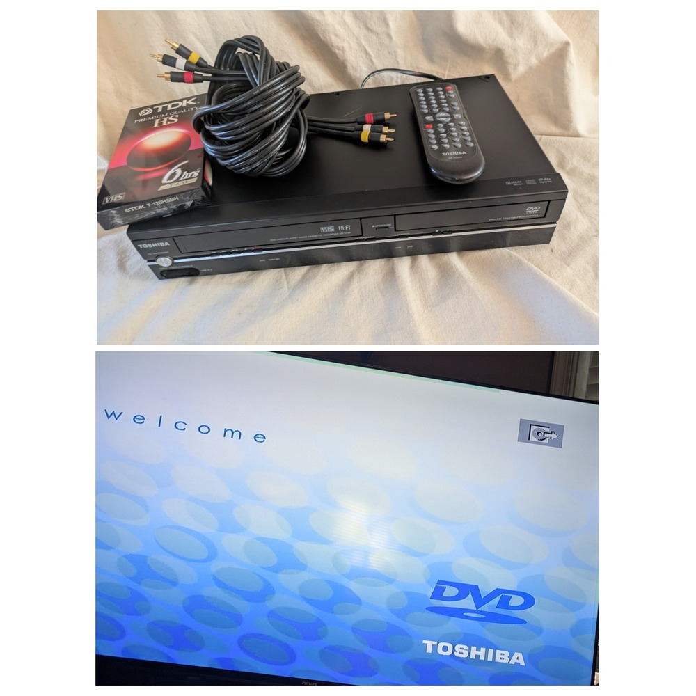 Toshiba SD-V296 DVD VCR Combo Player Hi-Fi VHS Remote Cables Bundle Working